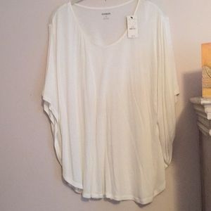 Express white round hem dolman sleeve tee